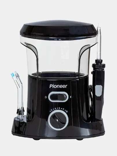 Ирригатор для полости рта Pioneer, черный, сетевой аккумуляторный. стационарный