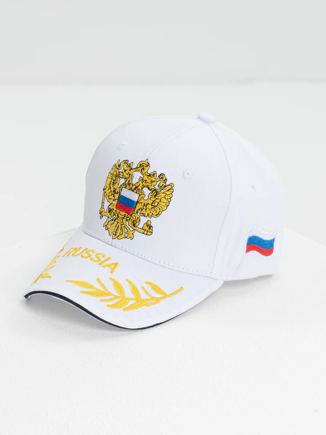 Белый кепка-бейсболка для мужчин и женщин, "Россия", с гербом, весна, лето, осень, унисекс