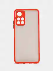 Красный чехол на Poco M4 5G, M4 Pro 5G, матовый, цветные кнопки, Поко М4, М4 Про