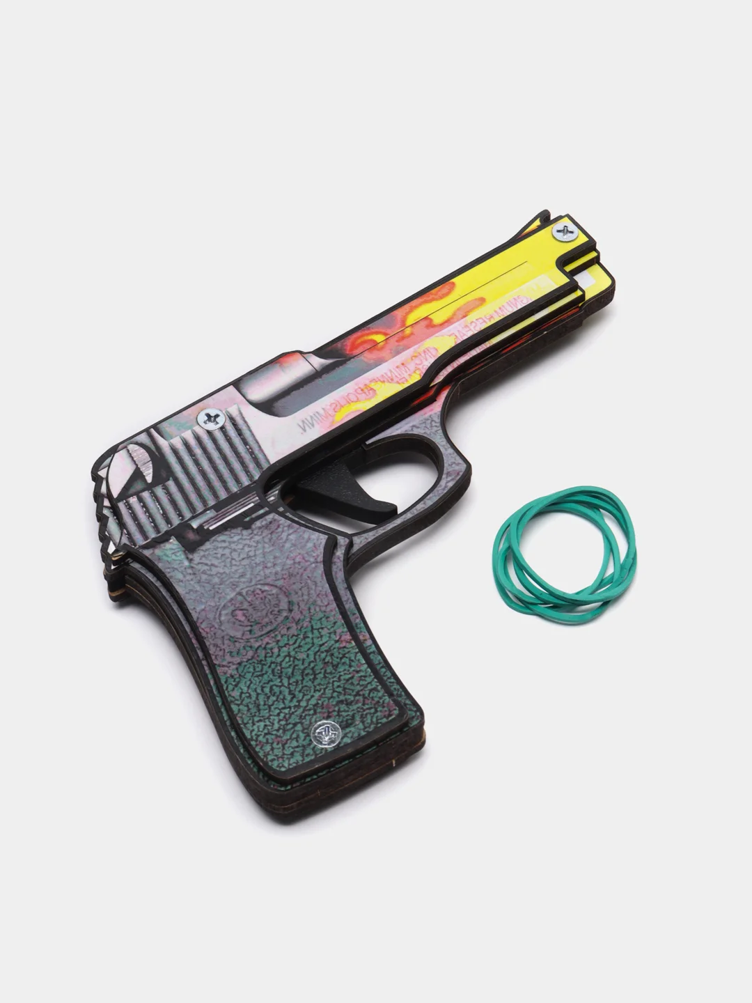 Золотой пистолет резинкострел из игры CS GO, деревянный