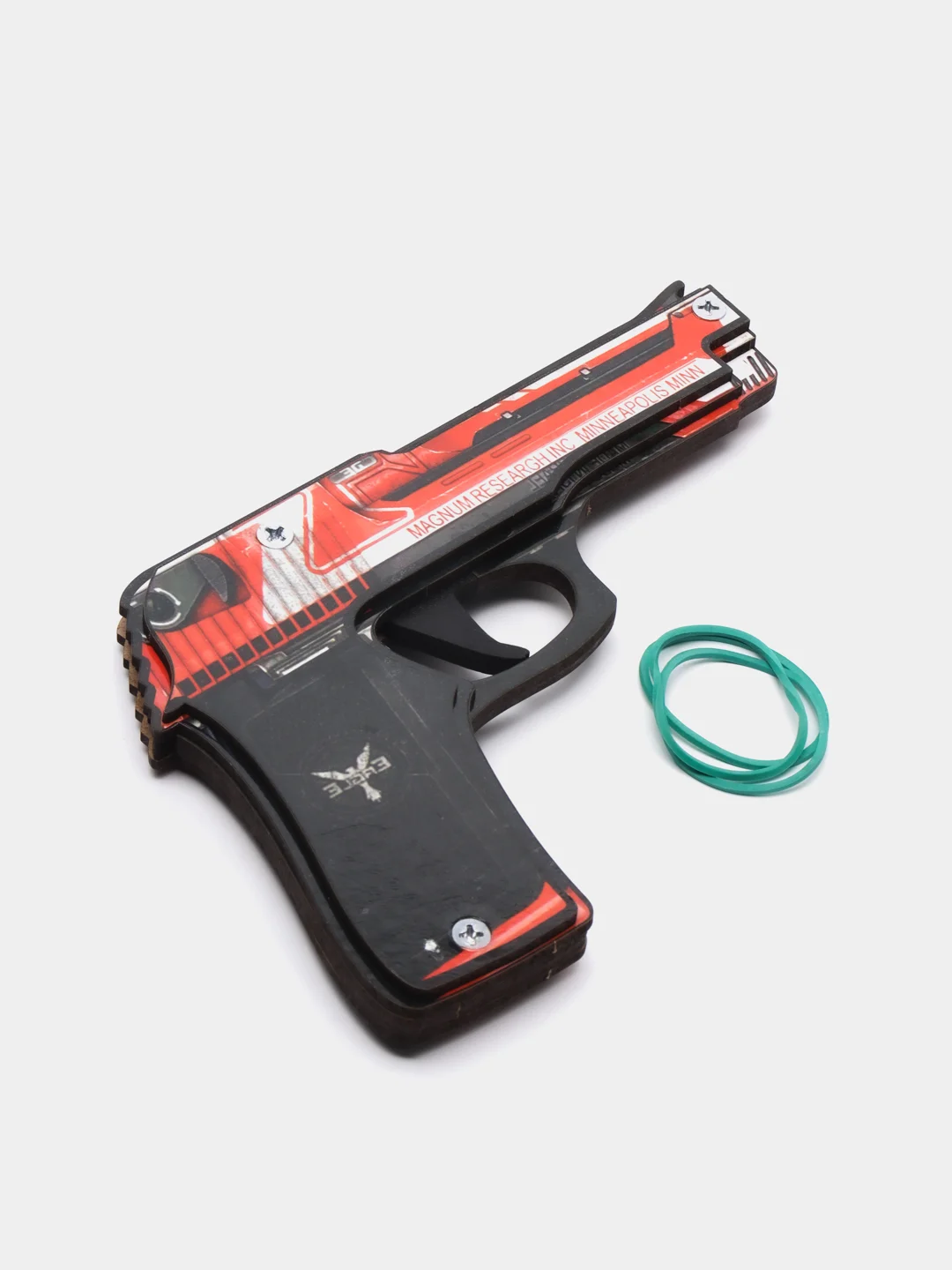 Черный пистолет резинкострел из игры CS GO, деревянный