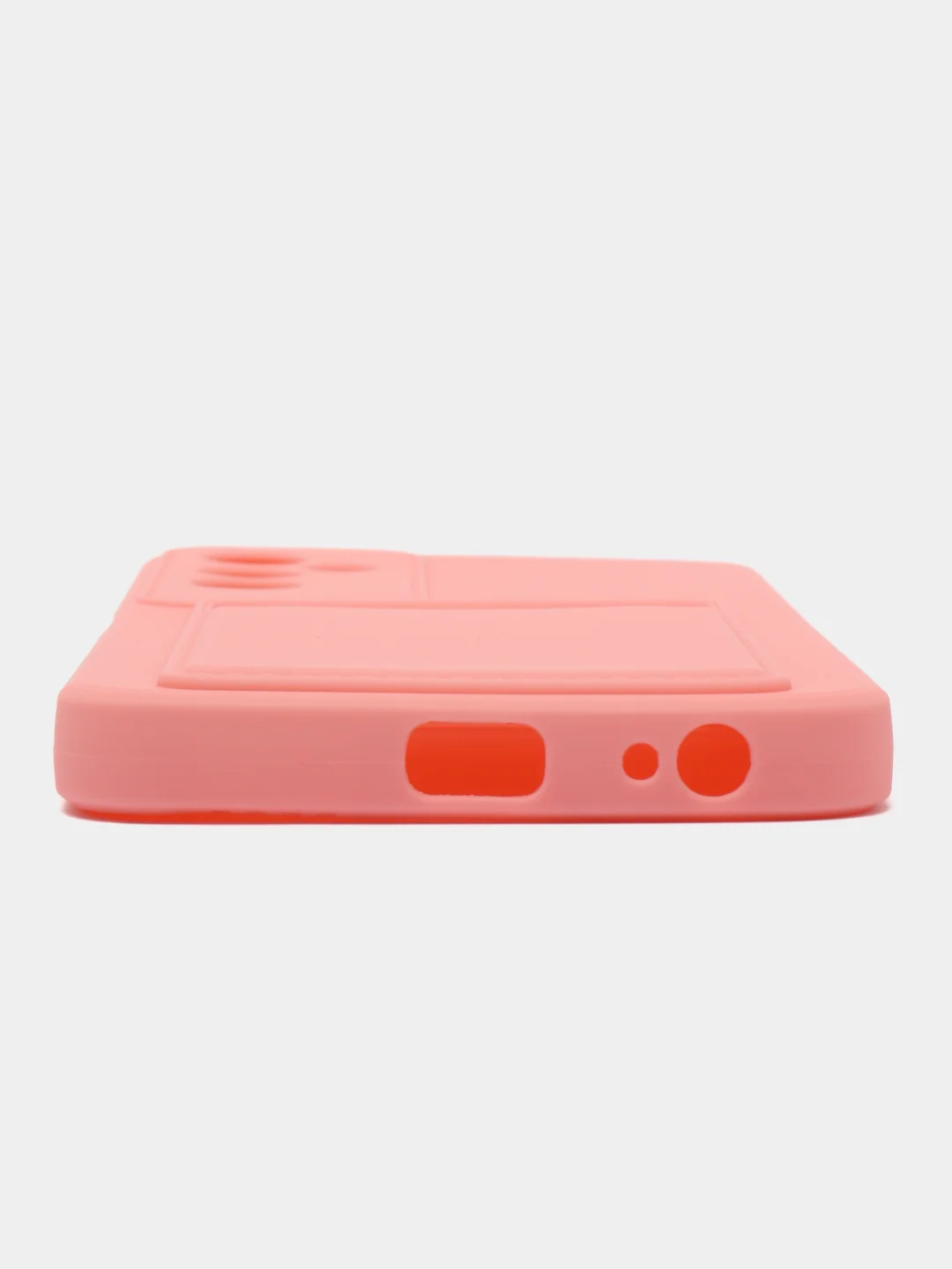 Розовый силиконовый чехол для Tecno POVA Neo 2 (Техно Пова Нео 2), прозрачный с карманом для карт
