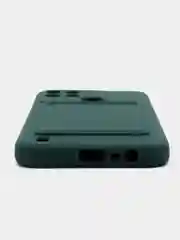 Тёмно-зелёный силиконовый чехол для Realme C21Y, C25Y, Narzo 50 Pro, c отсеком для карт