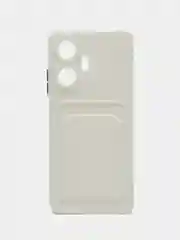 Белый силиконовый чехол для Realme C55 4G, Реалми С55 4 Джи, c отсеком для карт