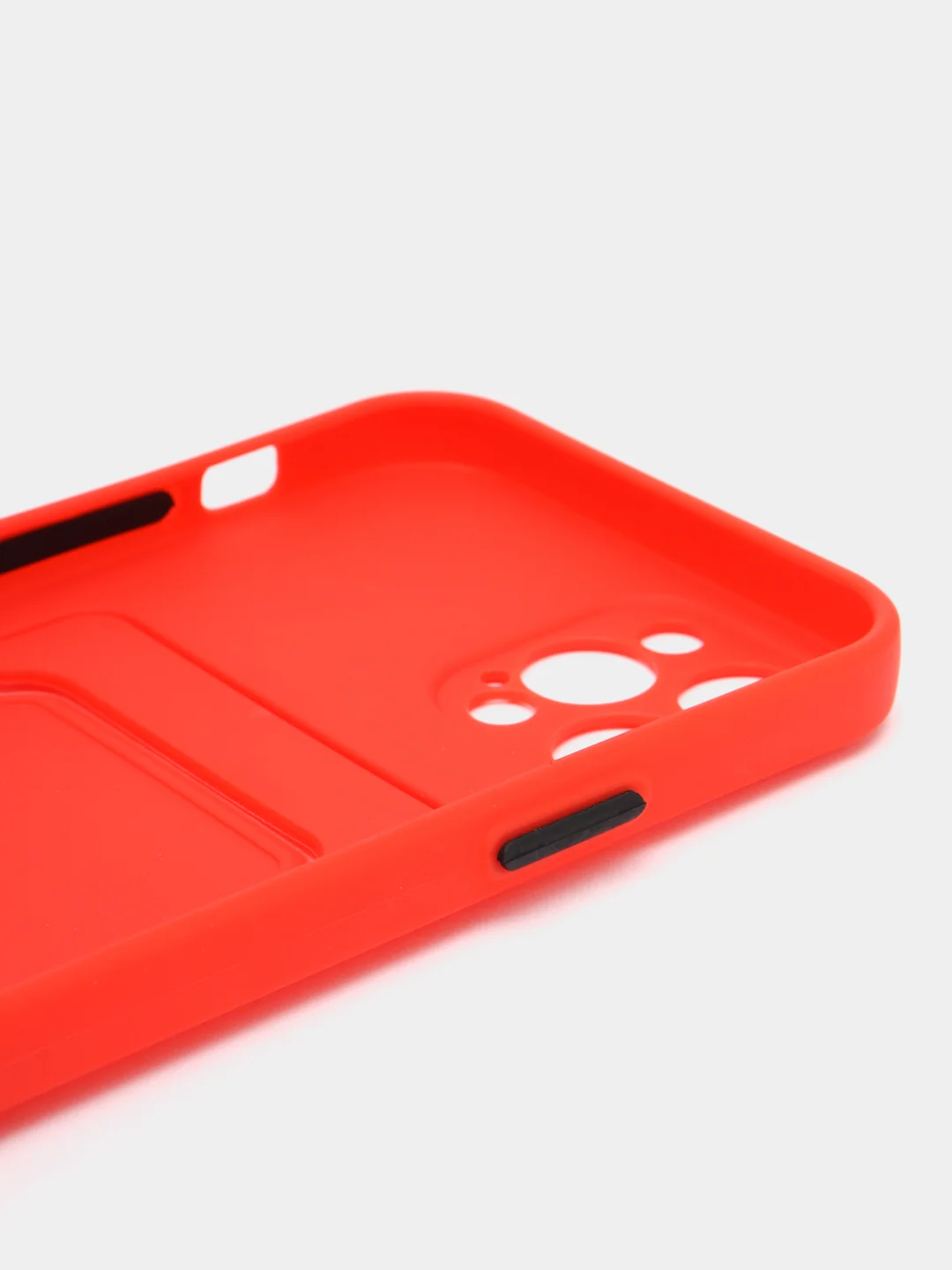 Красный чехол для iPhone 12 Pro (Айфон 12 Про), силиконовый, с защитой камеры