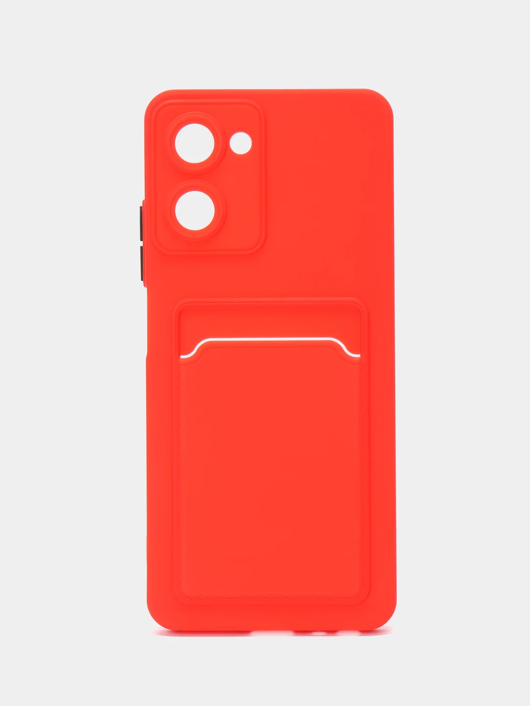 Красный силиконовый чехол Realme 10 Pro 5G (Реалми 10 Про 5 Джи), с карманом для карт, прозрачный