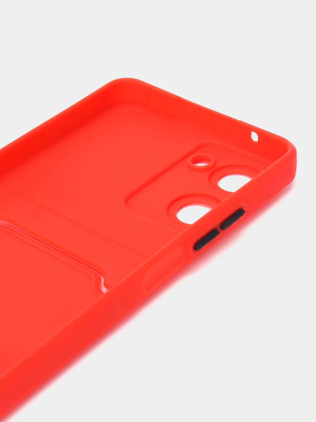 Красный силиконовый чехол Realme 10 Pro 5G (Реалми 10 Про 5 Джи), с карманом для карт, прозрачный