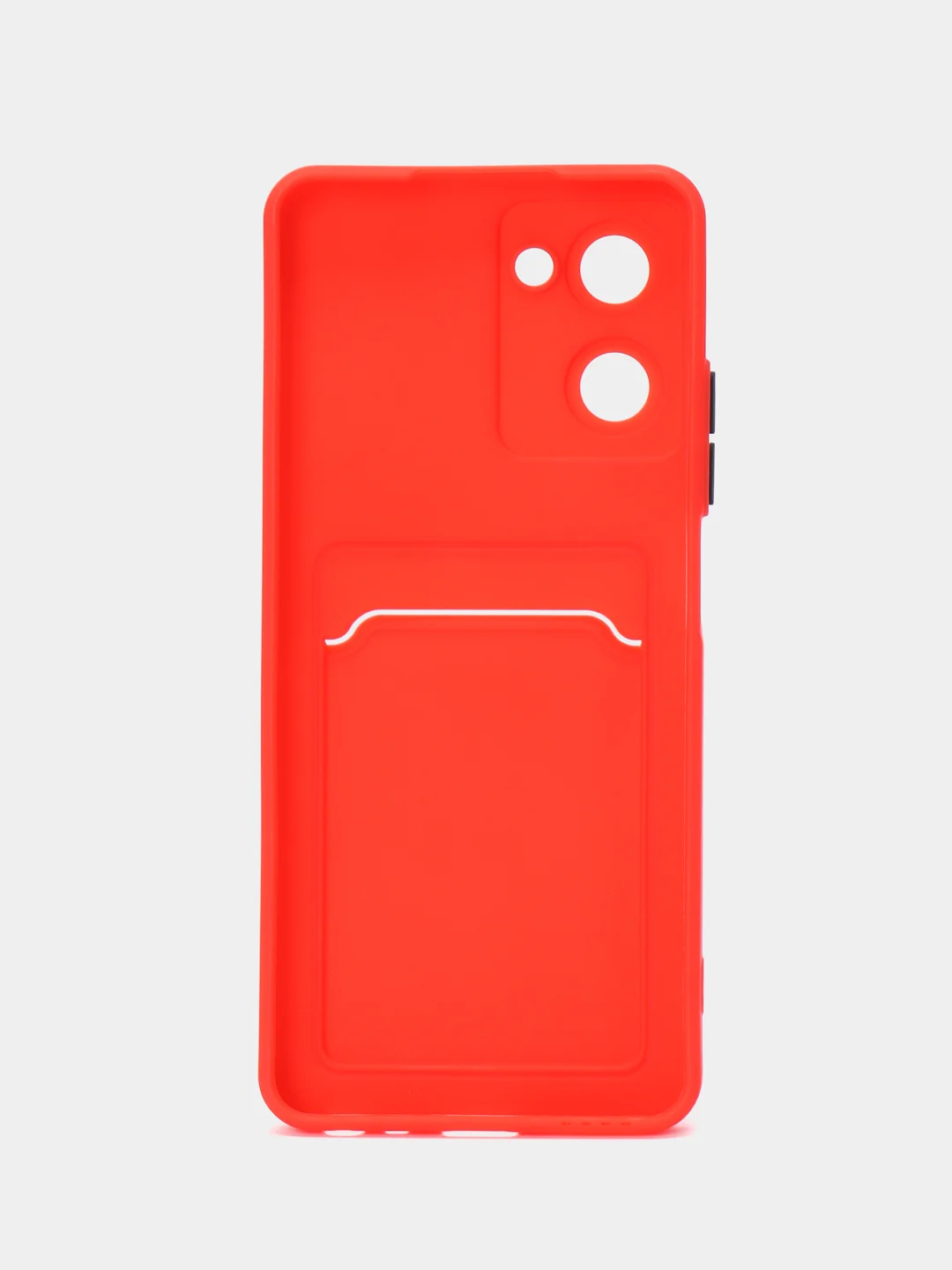 Красный силиконовый чехол Realme 10 Pro 5G (Реалми 10 Про 5 Джи), с карманом для карт, прозрачный