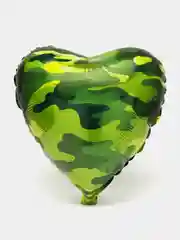 Белый воздушные шары Камуфляж латекс 30 см/фольга 45 см Дембель, 23 февраля, армейские, 9 мая