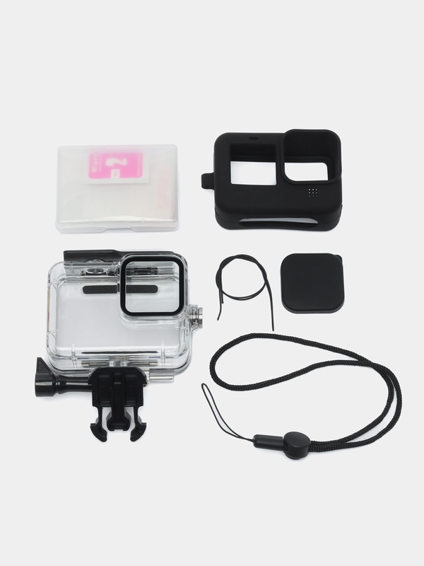 Набор аквабокс + силиконовый чехол + защитные стёкла для GoPro Hero 9/10/11/12
