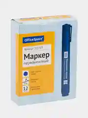 Индиго маркер перманентный OfficeSpace "8004А", пулевидный, 3 мм, 12 шт.