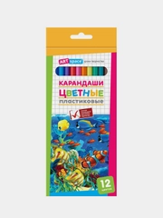 Карандаши цветные пластиковые ArtSpace "Подводный мир", 12 цв., заточенные