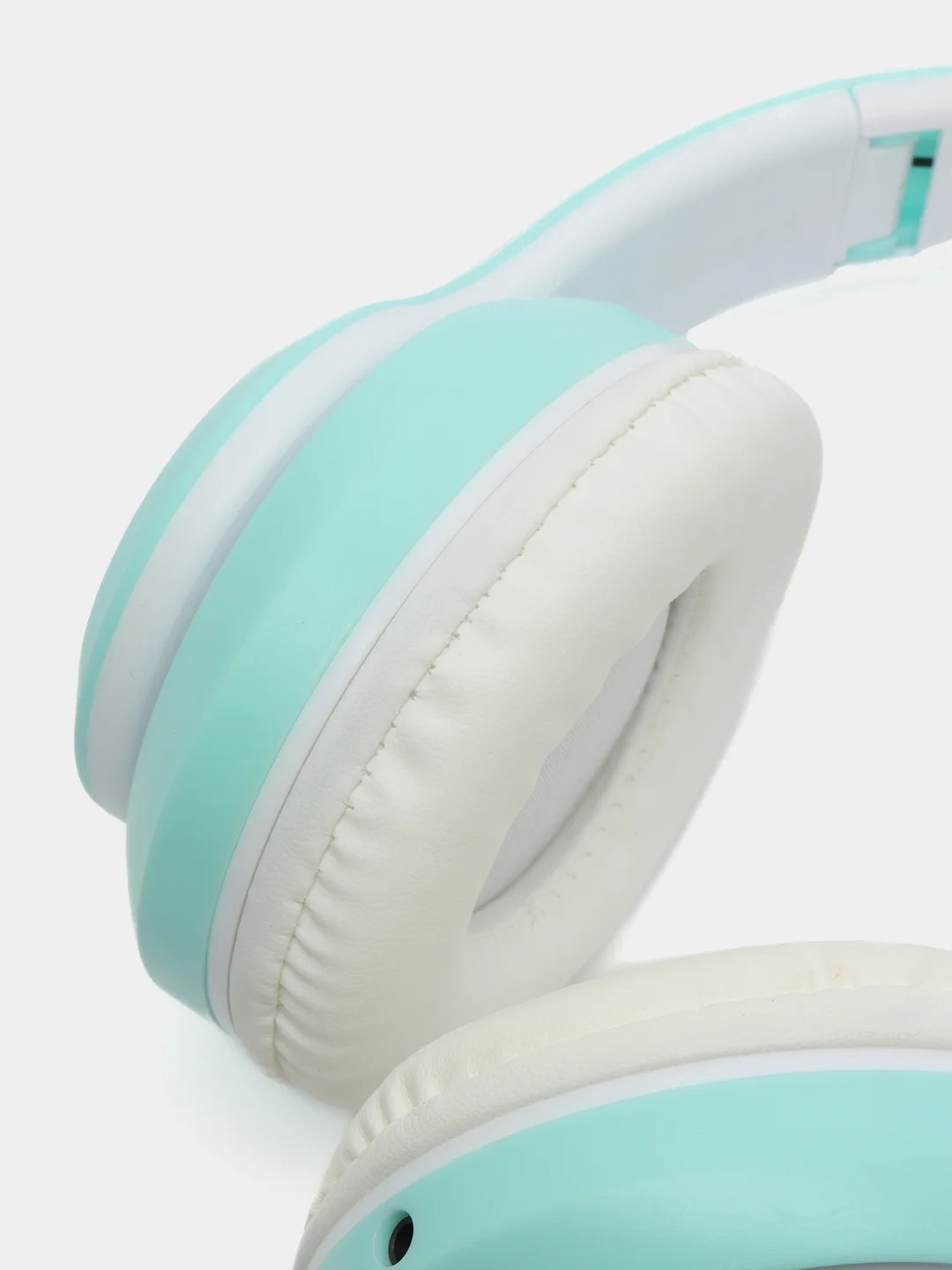 Бирюзовый наушники беспроводные Bluetooth, с кошачьими светящимися ушками