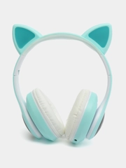 Наушники беспроводные Bluetooth, с кошачьими светящимися ушками