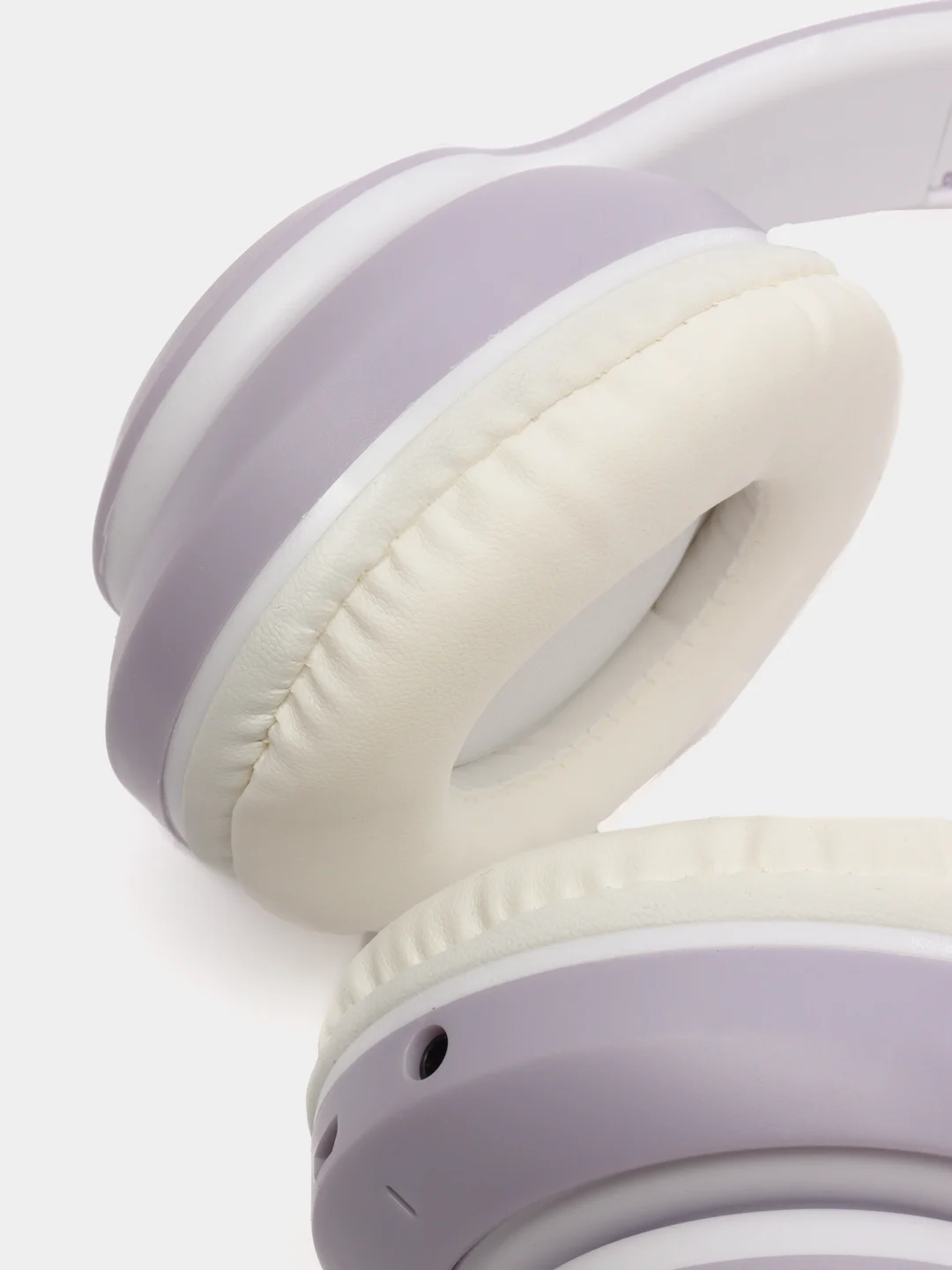 Лавандовый наушники беспроводные Bluetooth, с кошачьими светящимися ушками