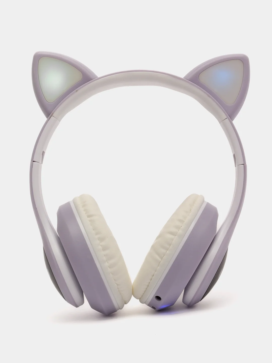 Лавандовый наушники беспроводные Bluetooth, с кошачьими светящимися ушками