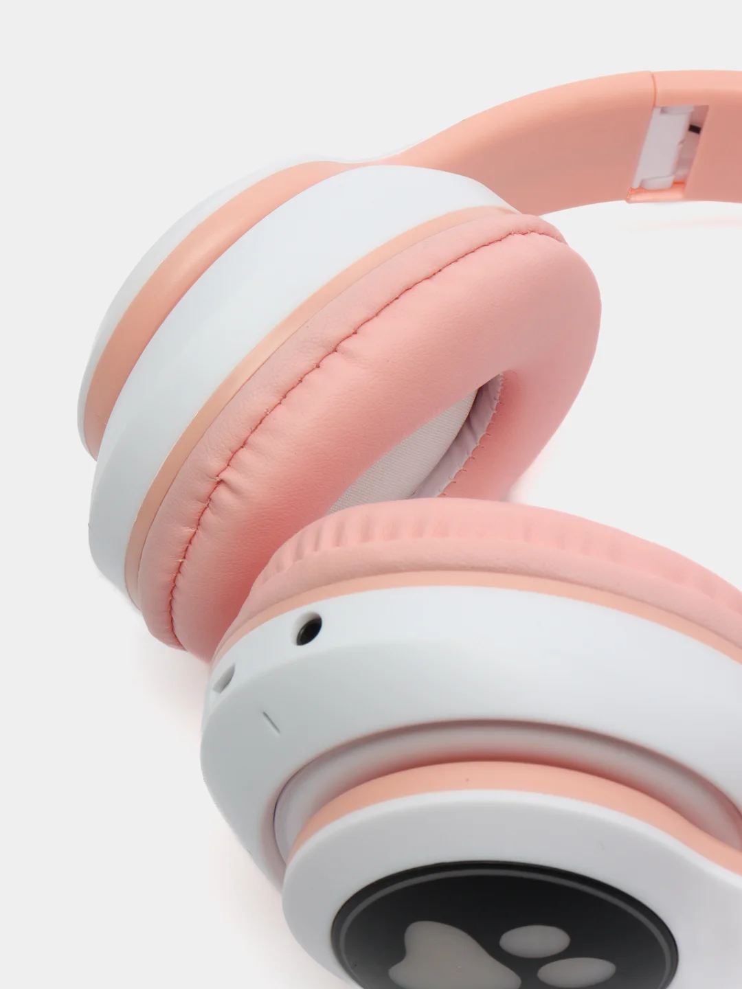Розовый наушники беспроводные Bluetooth, с кошачьими светящимися ушками