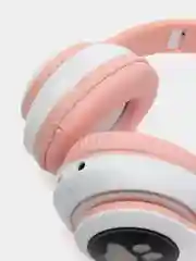 Розовый наушники беспроводные Bluetooth, с кошачьими светящимися ушками