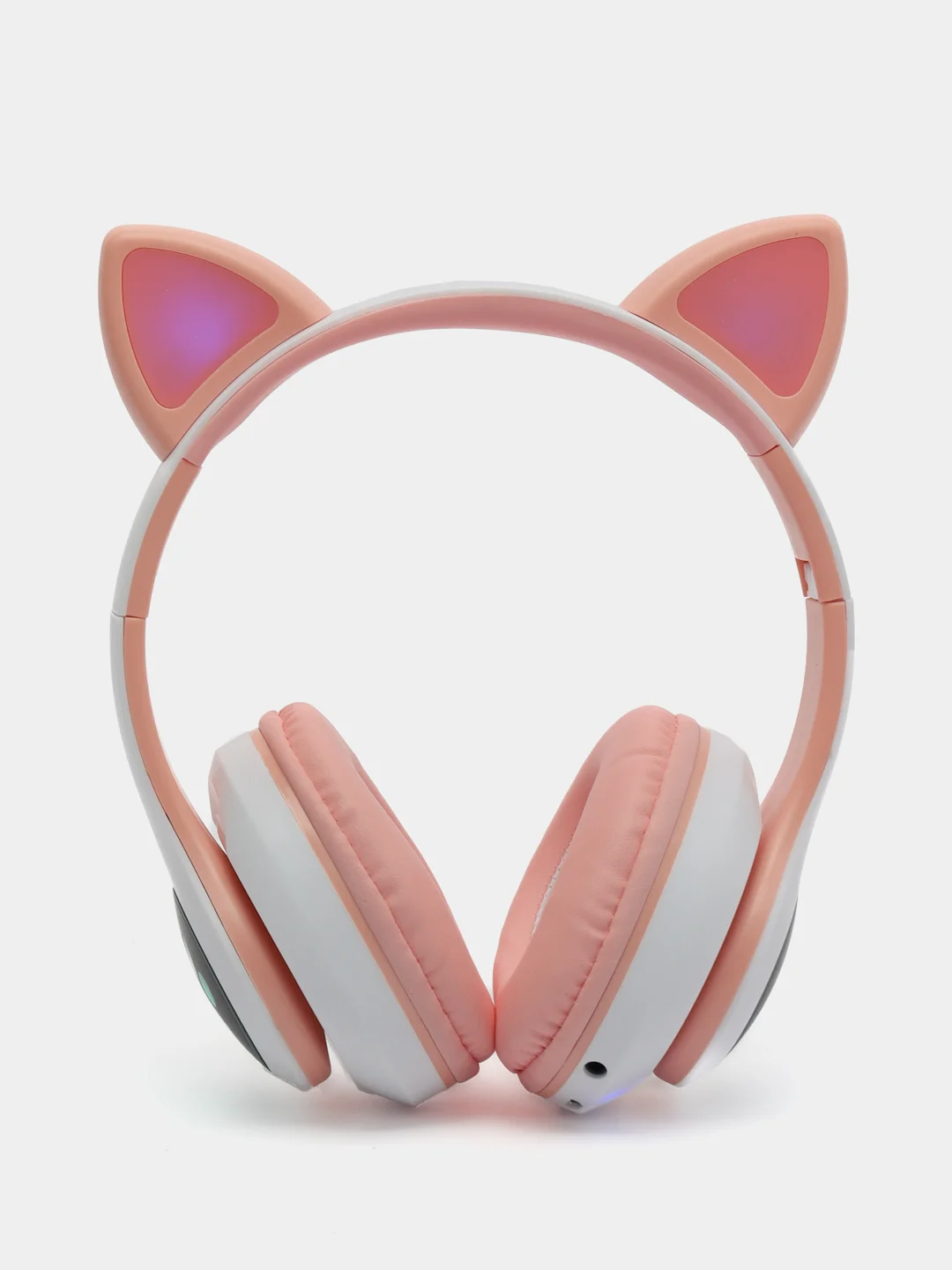 Розовый наушники беспроводные Bluetooth, с кошачьими светящимися ушками