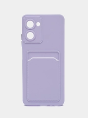 Силиконовый чехол Realme 10 Pro 5G (Реалми 10 Про 5 Джи), с карманом для карт, прозрачный