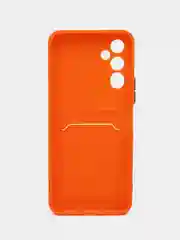 Оранжевый силиконовый чехол для Tecno Pova 4, Пова 4, c отсеком для карт, прозрачный