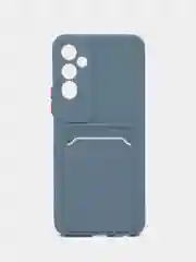 Синий меланж силиконовый чехол для Tecno Pova 4, Пова 4, c отсеком для карт, прозрачный