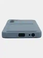 Синий меланж силиконовый чехол для Tecno Pova 4, Пова 4, c отсеком для карт, прозрачный