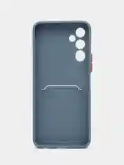 Синий меланж силиконовый чехол для Tecno Pova 4, Пова 4, c отсеком для карт, прозрачный