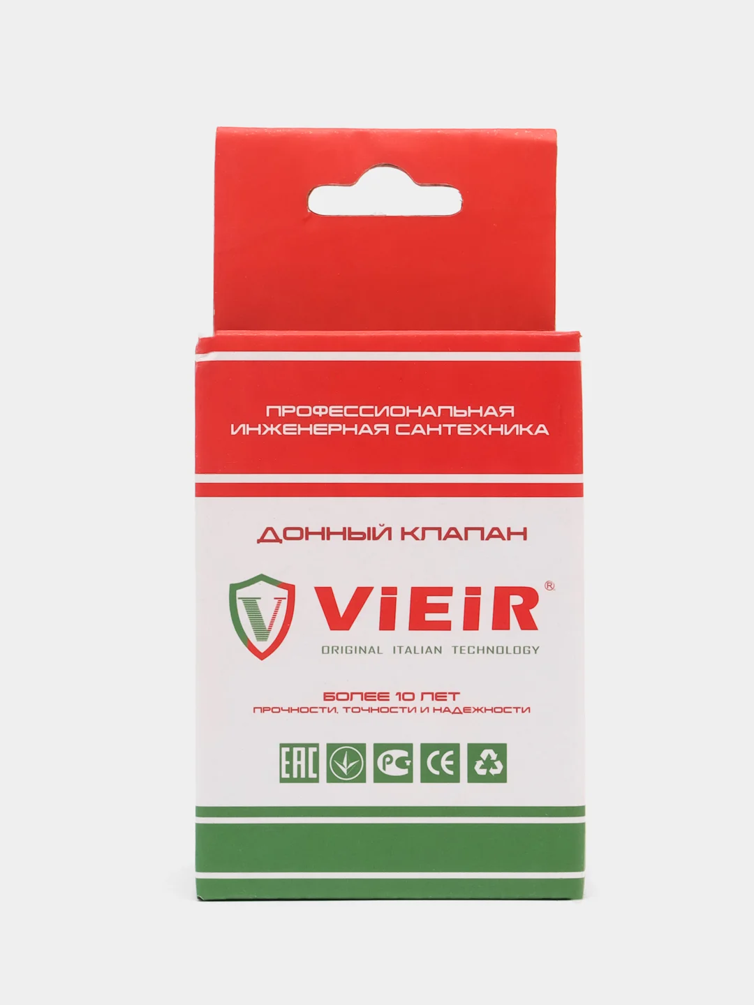 ViEiR клапан донный без перелива, малая пробка, хром