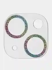 Разноцветный защитное стекло на камеру Broscorp для Apple iPhone 14, 14 Plus с блестящей рамкой