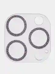 Фиолетовый защитное стекло на камеру Broscorp для Apple iPhone 14 Pro и 14 Pro Max с блестящей рамкой