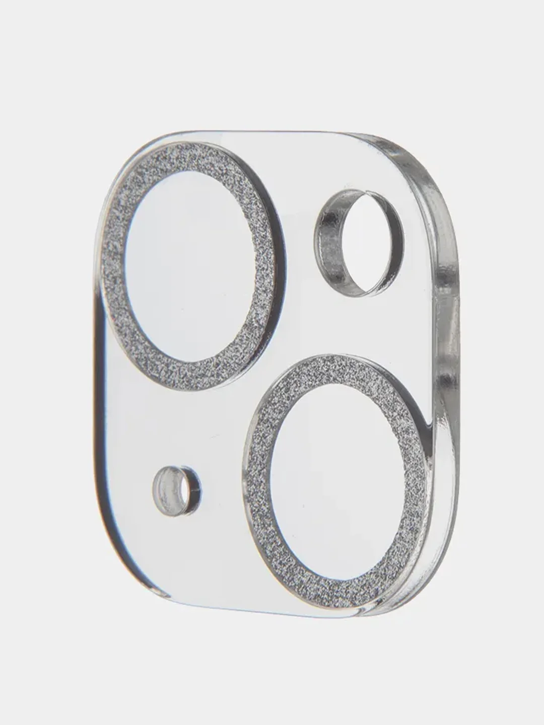 Серебряный защитное стекло на камеру Broscorp для Apple iPhone 14, 14 Plus с блестящей рамкой