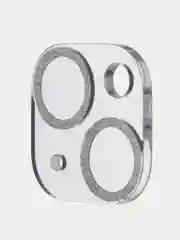 Серебряный защитное стекло на камеру Broscorp для Apple iPhone 14, 14 Plus с блестящей рамкой