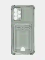 Черный чехол Samsung Galaxy A52 / A52s, Самсунг Галакси А52 / А52с прозрачный с карманом для карт