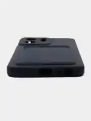 Темно-синий силиконовый чехол для Vivo Y02S, c отсеком для карт