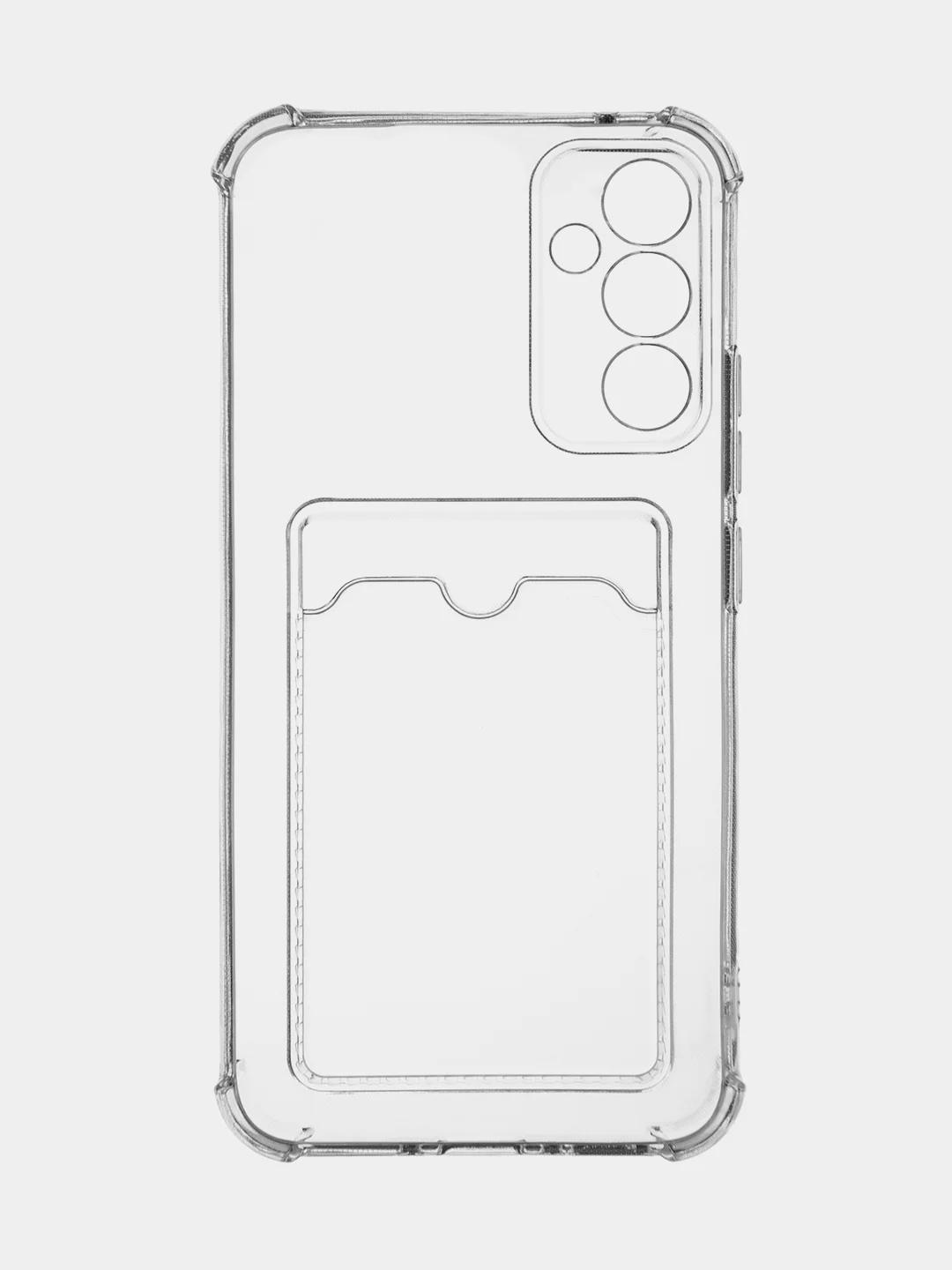 Прозрачный противоударный чехол ROSCO для Samsung Galaxy A34 силиконовый с карманом для карт