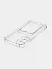 Прозрачный противоударный чехол ROSCO для Samsung Galaxy A34 силиконовый с карманом для карт
