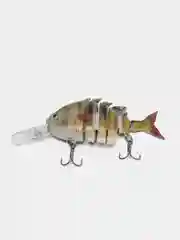 Горчичный воблер рыболовный 6 секционный, сегментный 3D, 10 см, 16,5 г, приманка-наживка