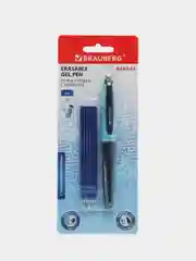 Ручка стираемая гелевая с эргономичным грипом BRAUBERG REPEAT, СИНЯЯ, + 3 сменных стержня
