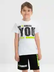 Белый комплект, костюм для мальчика: футболка, шорты, Bonito kids