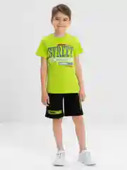 Салатовый комплект, костюм для мальчика: футболка, шорты, Bonito kids