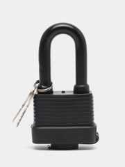Замок навесной Lockland, 50 мм, влагозащищенный, длинная дужка, 2 ключа, цвет черный