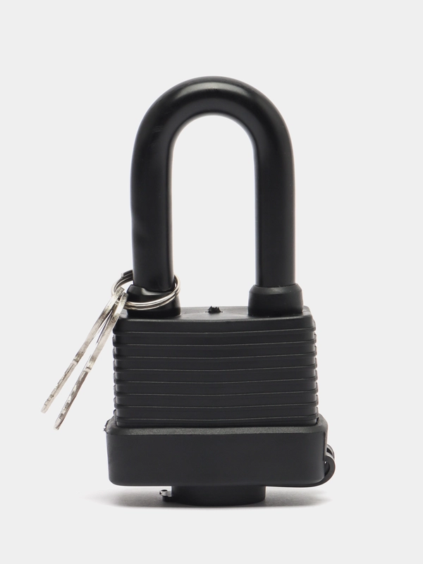 Замок навесной Lockland, 50 мм, влагозащищенный, длинная дужка, 2 ключа, цвет черный