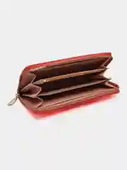 Коралловый женский кошелек, из искусственного нубука