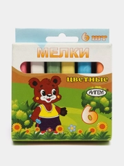 Набор цветных мелков "Мишка", 6 цветов
