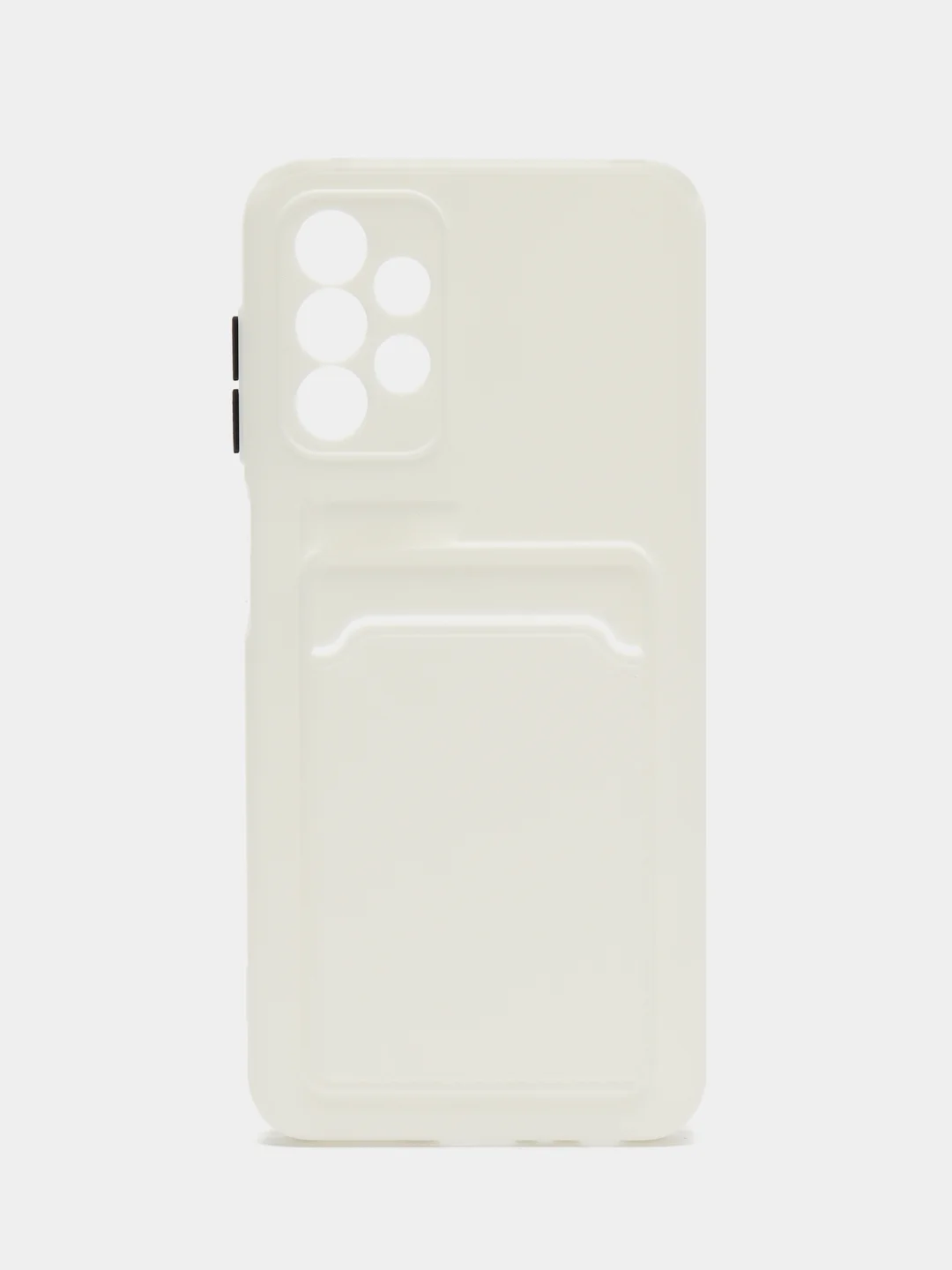 Белый чехол силиконовый на Samsung Galaxy A13 4G (Самсунг Галакси А13), с защитой камеры