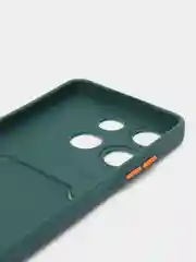 Тёмно-зелёный силиконовый чехол для Infinix Smart 7 (Инфиникс Смарт 7 ) прозрачный