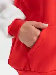 Красный худи, оверсайз, с капюшоном