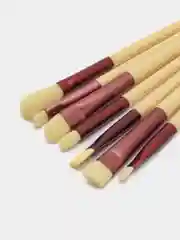 Желтый набор кистей для макияжа, 13 штук