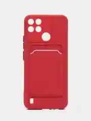 Коралловый силиконовый чехол для Realme C21Y, C25Y, Narzo 50 Pro, c отсеком для карт